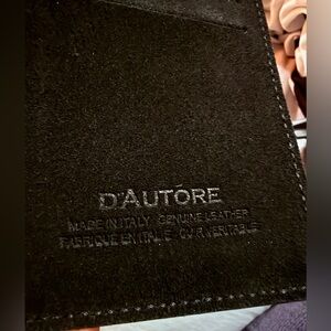 Black suede/Leather Men's bifold wallet and document/passport holder